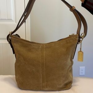 Coach suede shoulder bag